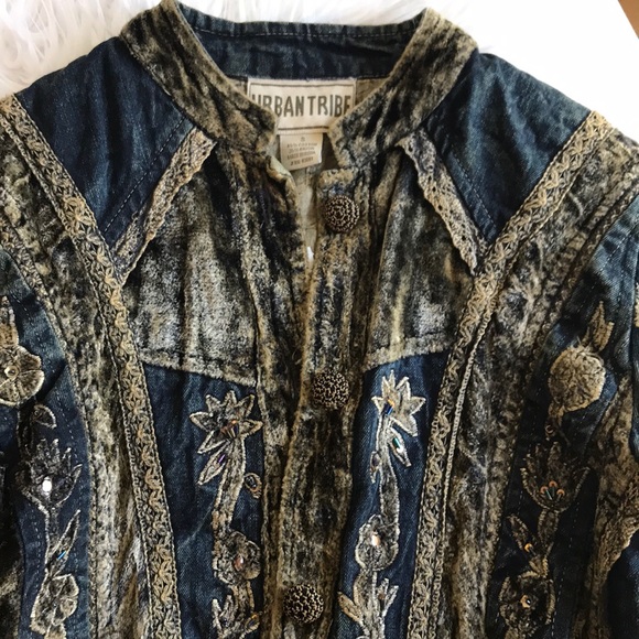Urban Tribe vintage inspired jean jacket - Picture 3 of 8